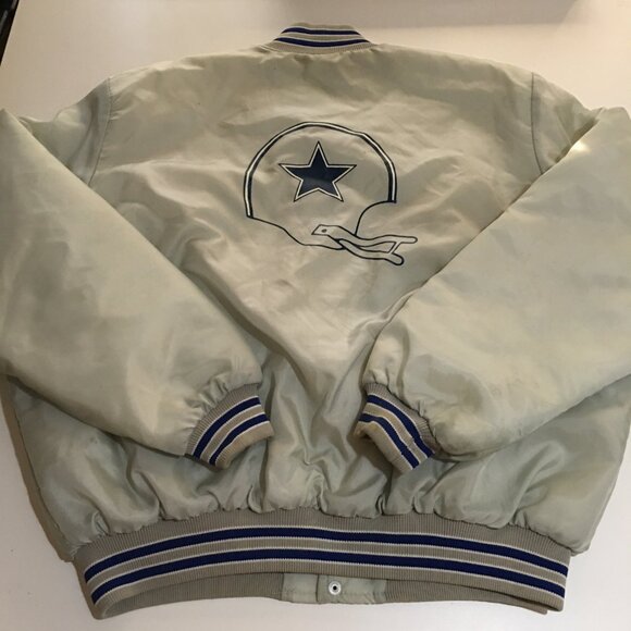 Vintage Dallas Cowboys Varsity Bomber Jacket Mens 2XL 90s Snap Button USA - Picture 8 of 14